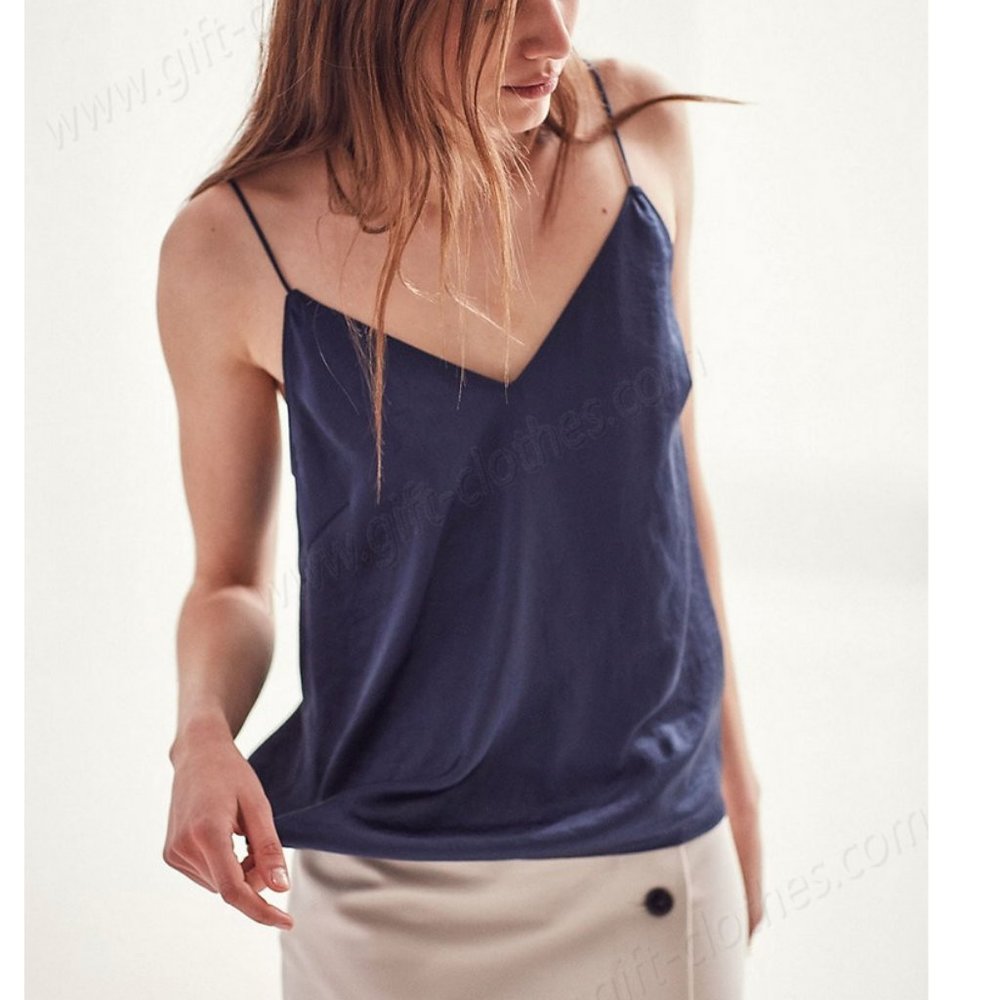 Wilfred Boscono Dark Blue Camisole Summer Night cami tank top blouse spaghetti